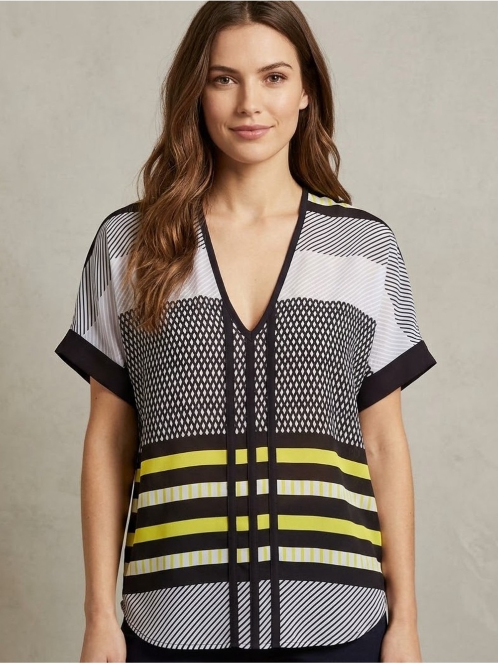 Gibson Latimer Striped Blouse Geometric Sttiped Size Large